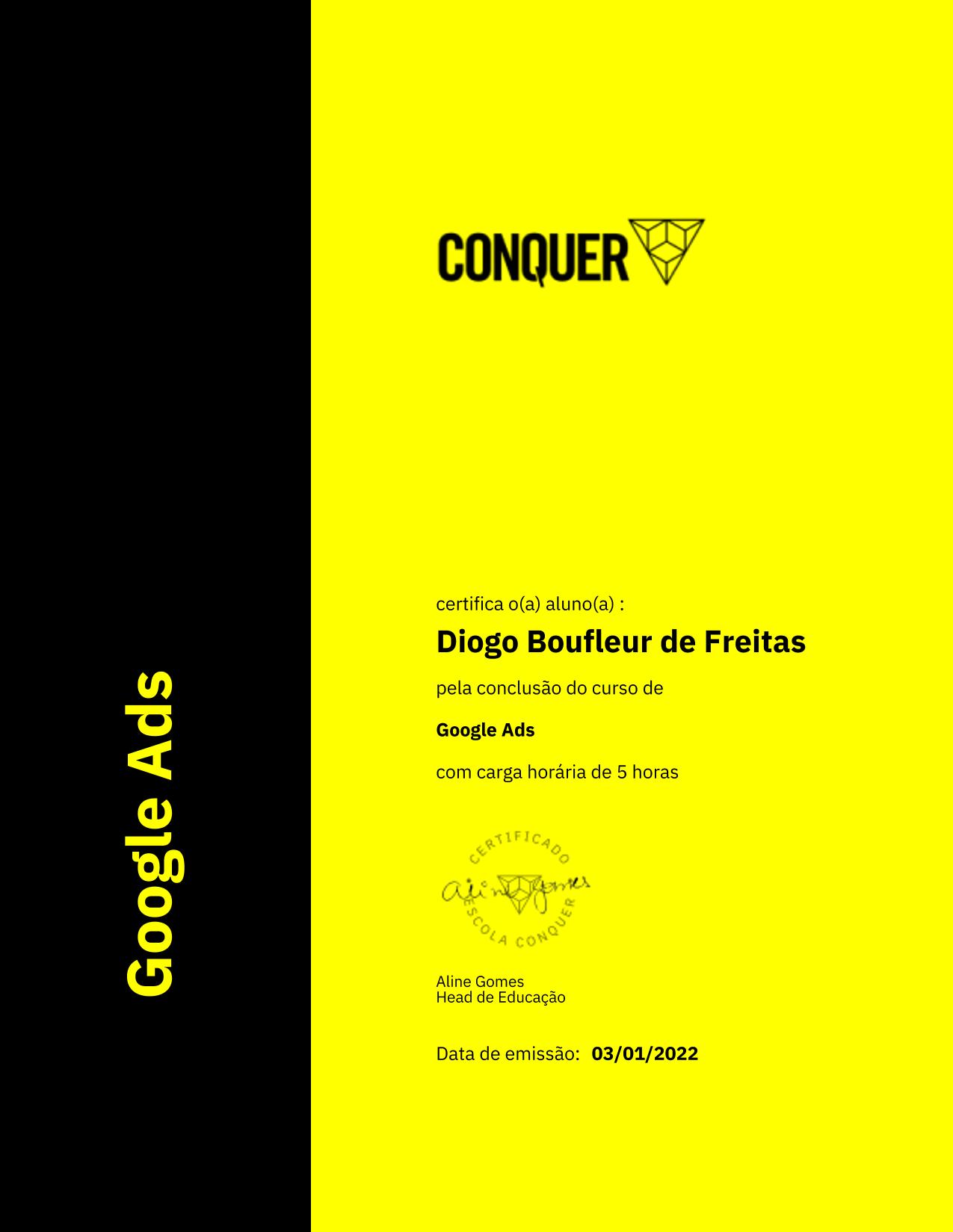 Certificado de Google Ads
